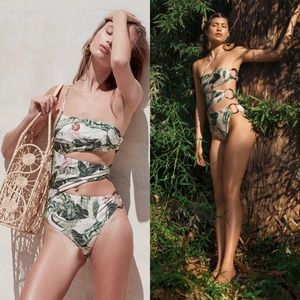 Cult Gaia x Adriana Degreas Tropical One-Shoulder Swimsuit size P/S small